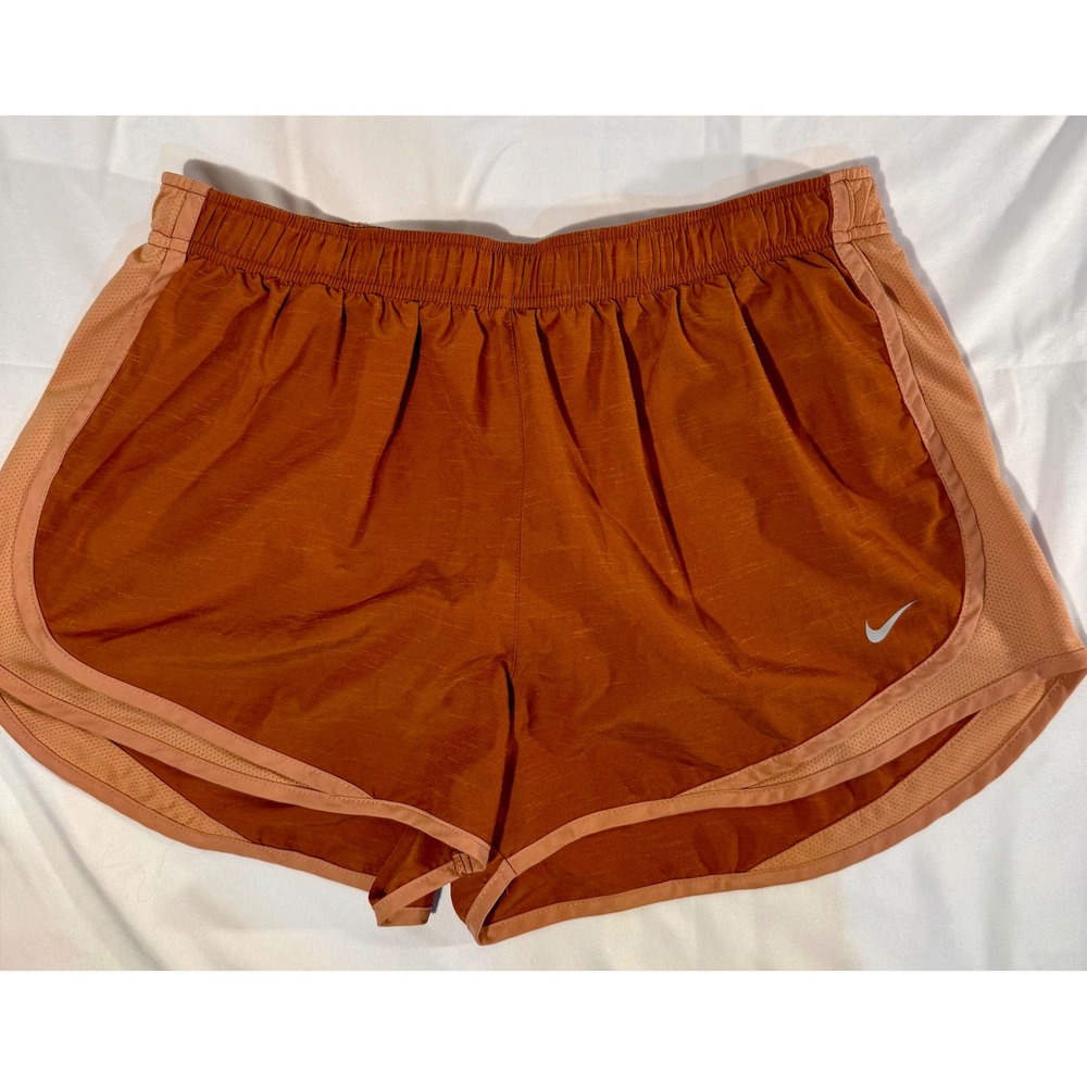 Nike Dri-FIT Tempo Running Shorts Burnt Orange Peach XL Womens Athletic Gym